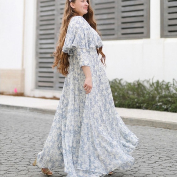 Dainty Jewells Dresses & Skirts - Dainty Jewells Evening at Annesdale Blue Toile Maxi Dress Size L